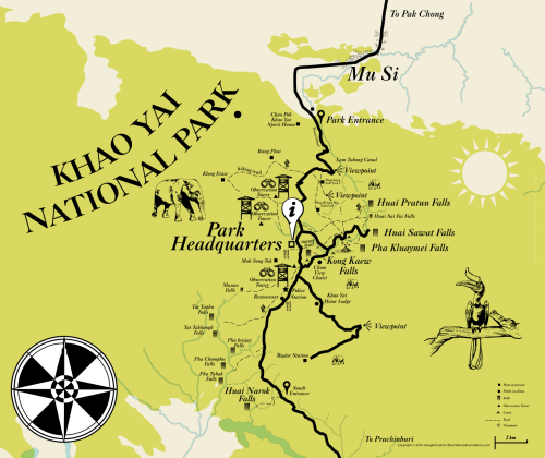 Khao Yai national park orientation map