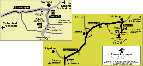 Resort map in Khao Yai, Pakchong